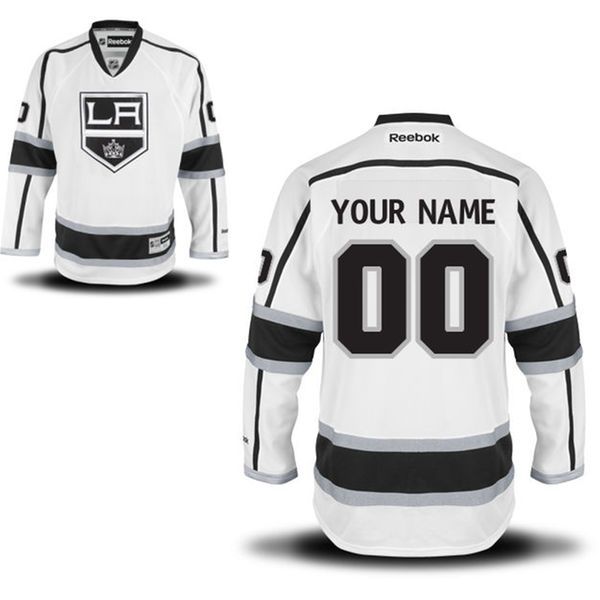 Reebok Los Angeles Kings Men Premier Away Custom NHL Jersey - White->->Custom Jersey